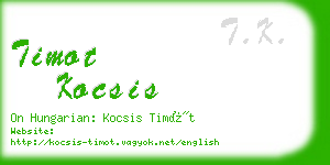 timot kocsis business card